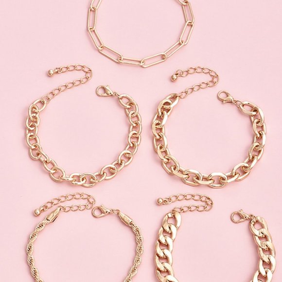 "Off The Chain" Gold  5PC Bracelet Set - Picture 2 of 4